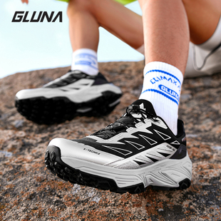 哥鲁纳防水防滑越野跑鞋透气减震雨天徒步登山鞋轻便户外GLUNA