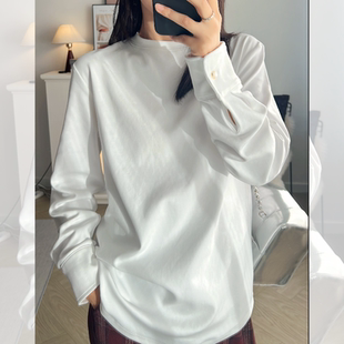 【重磅打底白T】新款白色长袖t恤女宽松卫衣叠穿内搭打底衫上衣女
