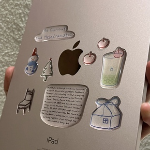 可爱ins风立体果冻贴纸高颜值电脑平板手机装 饰贴小众手账咕卡贴