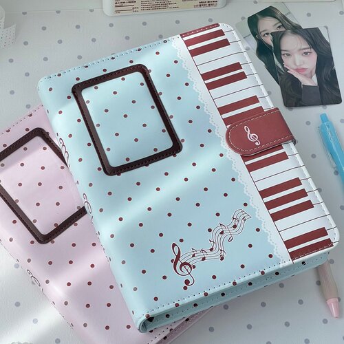 a5皮质钢琴波点卡册活页小卡收纳