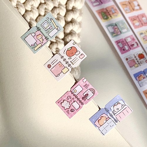 可爱迷你小猫标签贴纸卷diy手帐
