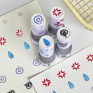 搞怪情绪迷你光敏印章创意有趣高颜值日常打卡手帐diy装饰素材