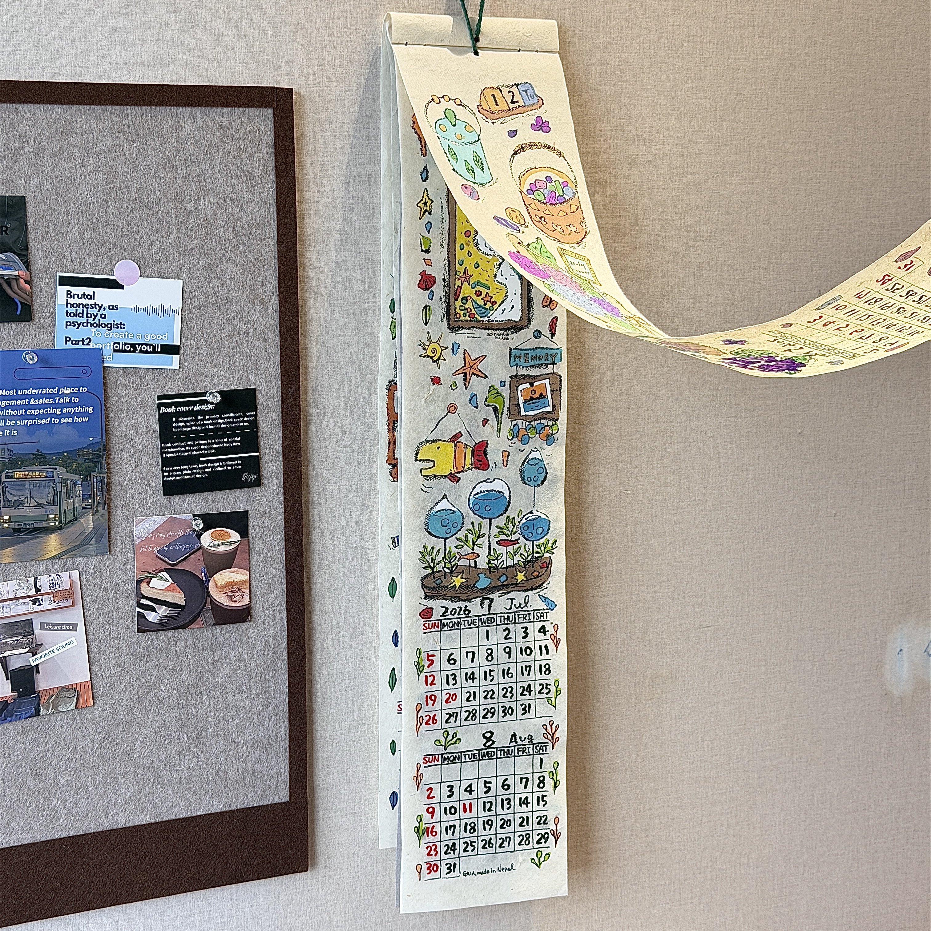 2026年尼泊尔日历花朵涂鸦手工