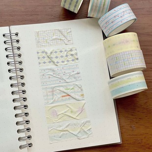 春日悸盐系手账胶带基础图案少女心学生diy手账装饰素材拼贴纸