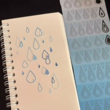 蓝色系雨滴贴纸ins风高颜值创意学生手帐diy拼贴素材咕卡装饰贴纸