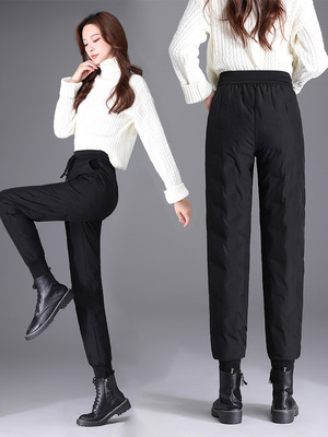 2025新款羽绒裤女白鸭绒加厚外穿时尚棉裤宽松打底裤保暖防风裤子