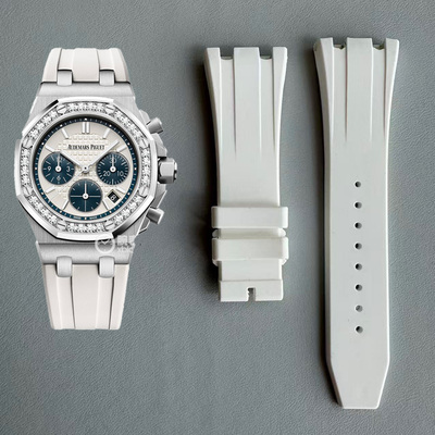 代用皇家橡树离岸26231 26236女款胶带折叠扣橡胶硅胶表带24mm