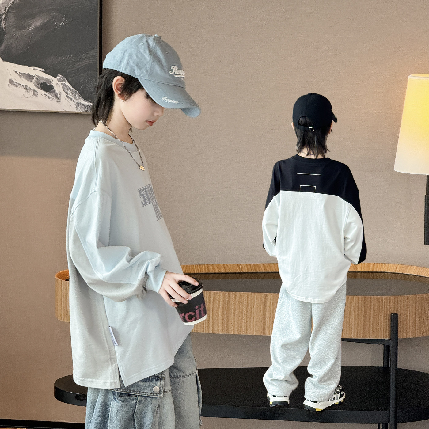 男童长袖T恤2026春装新款中大童韩版上衣纯棉男孩内搭儿童打底衫