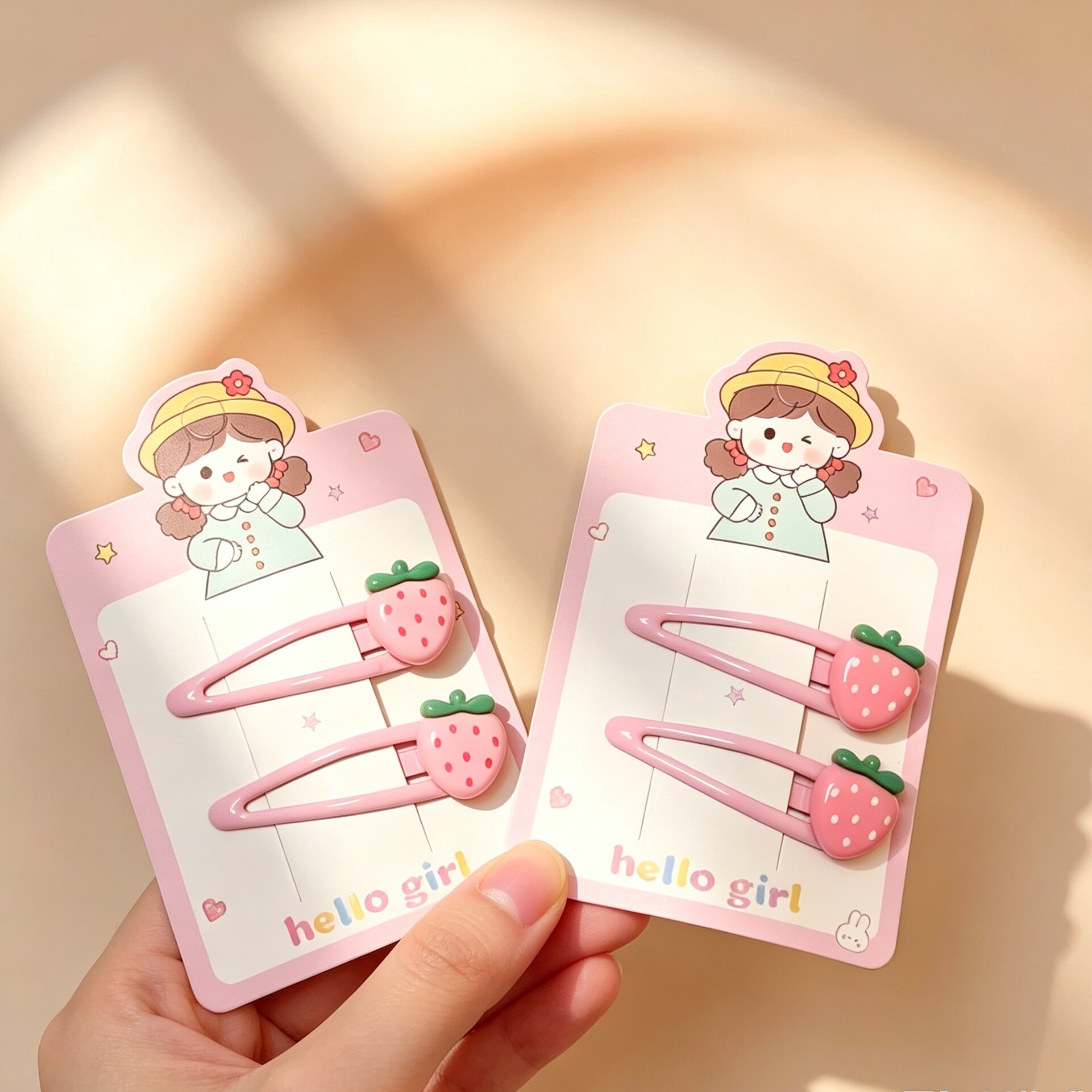 韩版可爱甜美草莓卡通儿童女孩发夹bb夹刘海夹子水果发卡学生发饰