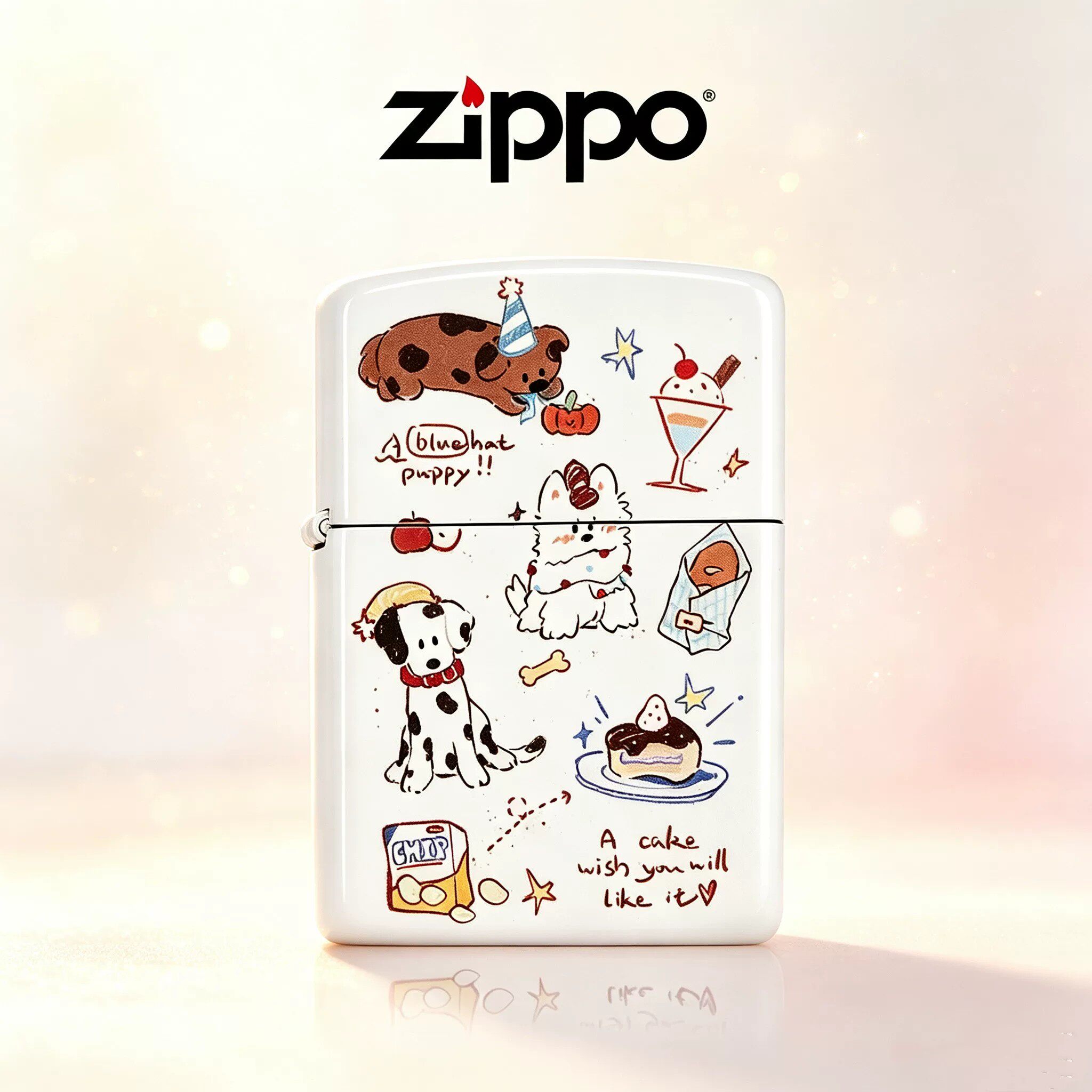 zippo 正品防风火机复古小狗七夕情人节送男朋友礼物