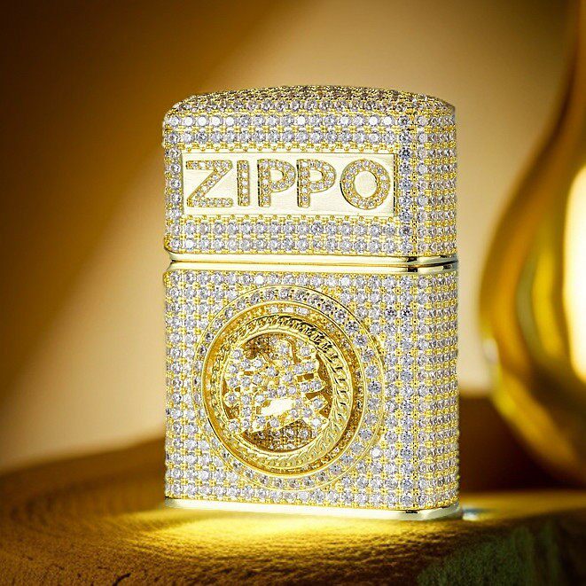 zippo打火机正品高奢满钻转钱限量版收藏级男士煤油防风