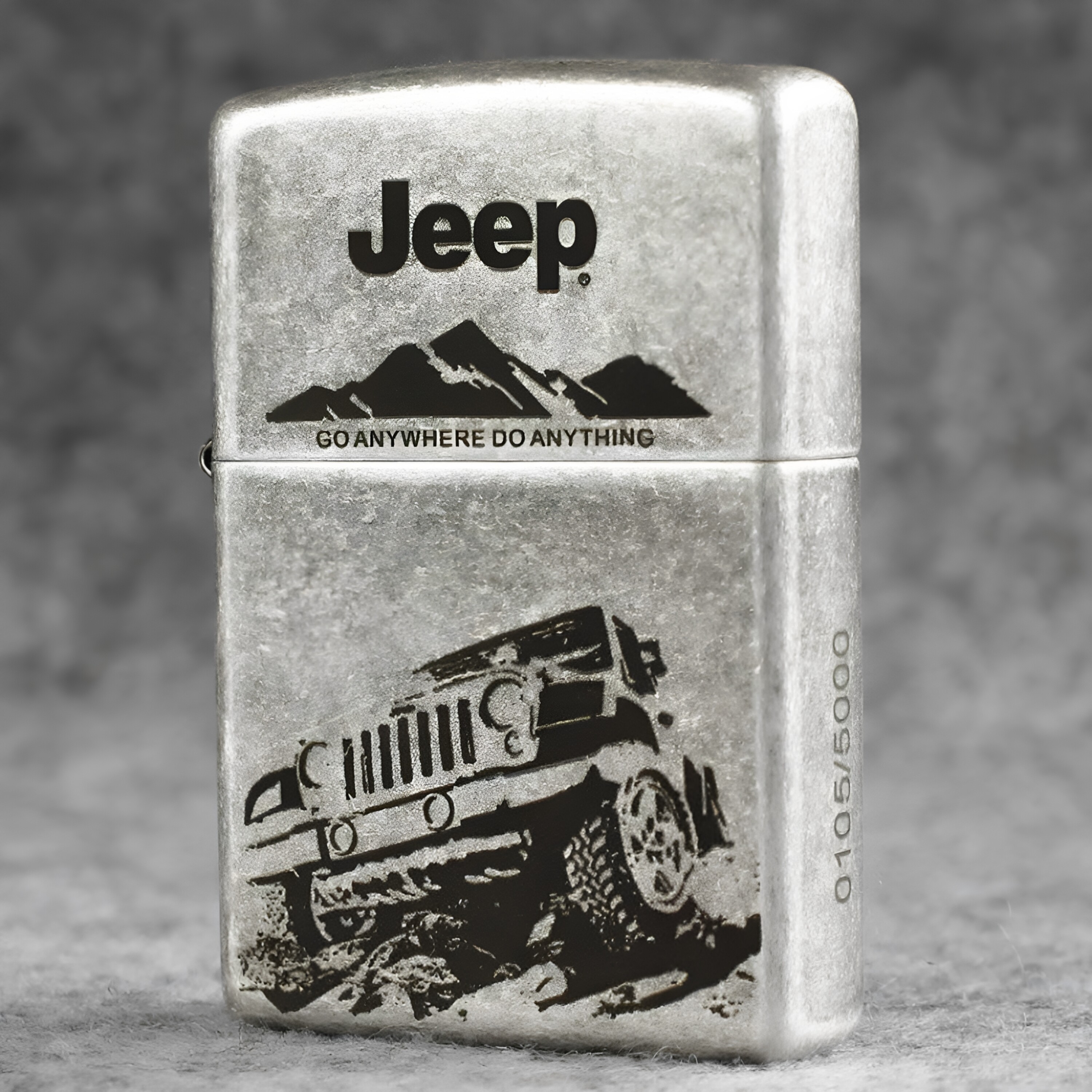 ZIPPO之宝防风常规打火机古银三面刻吉普车JEEP汽车限量5000