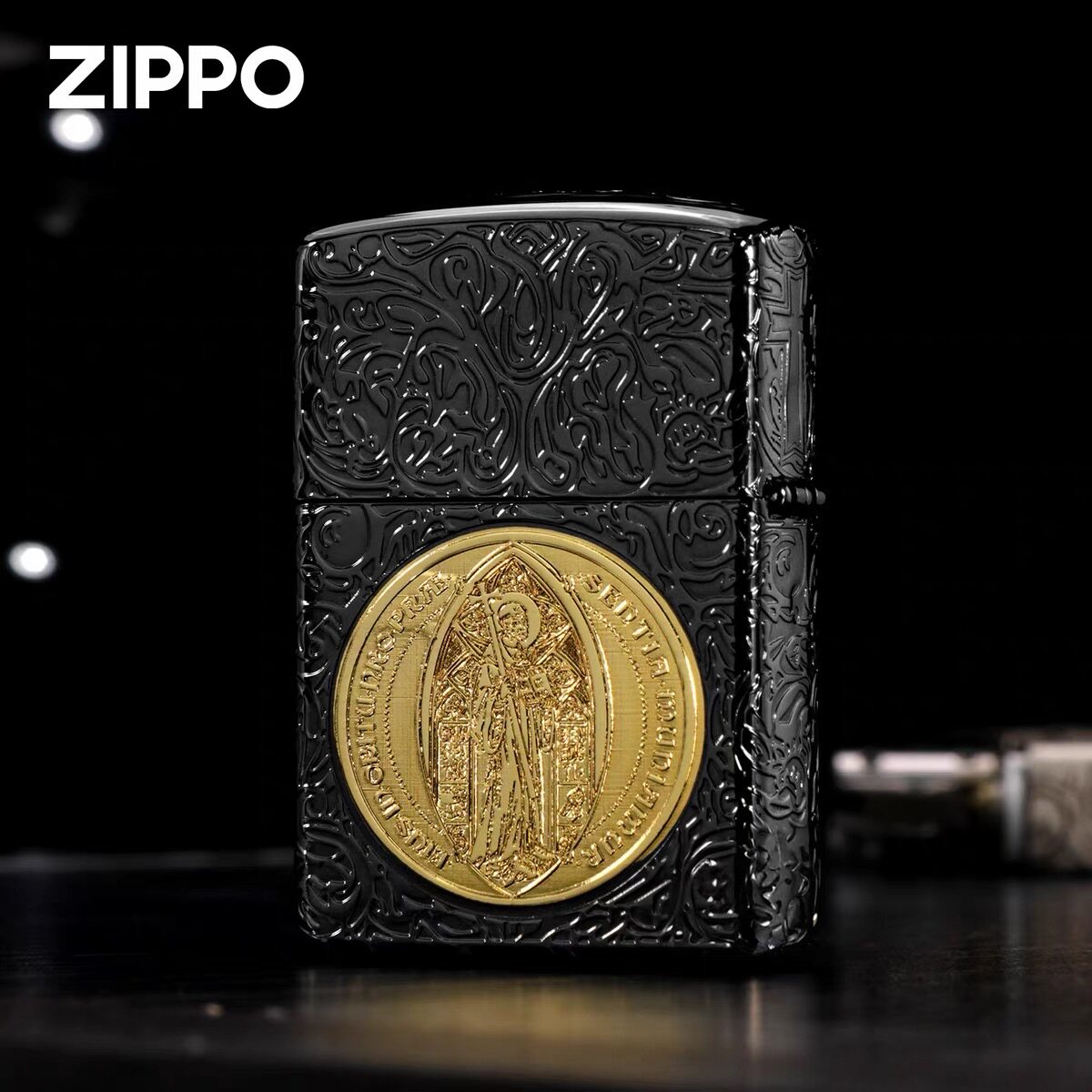 ZIPPO打火机正品官方整机黑金康斯坦丁五面精雕送男友礼物