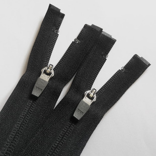 ykk5号尼龙开尾半自动头黑色服装辅料反面反装拉链