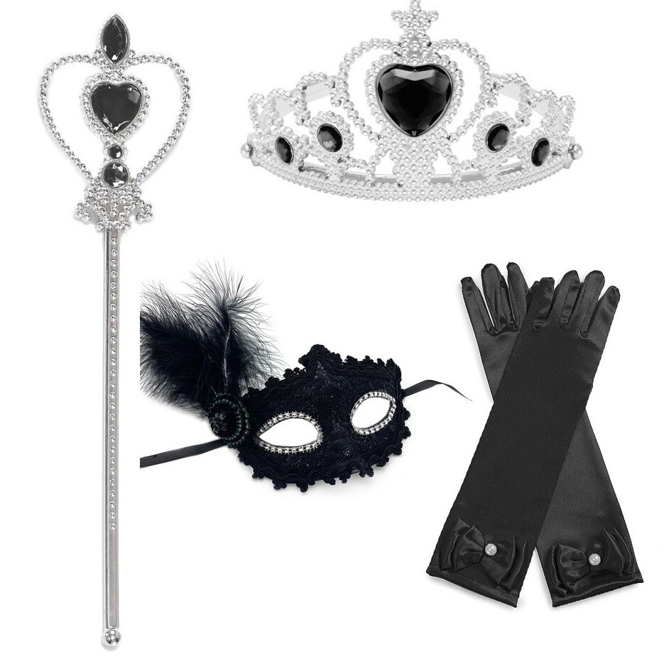 万圣节冰雪奇缘公主项链套装女童公主饰品儿童桃心带钻皇冠魔法棒