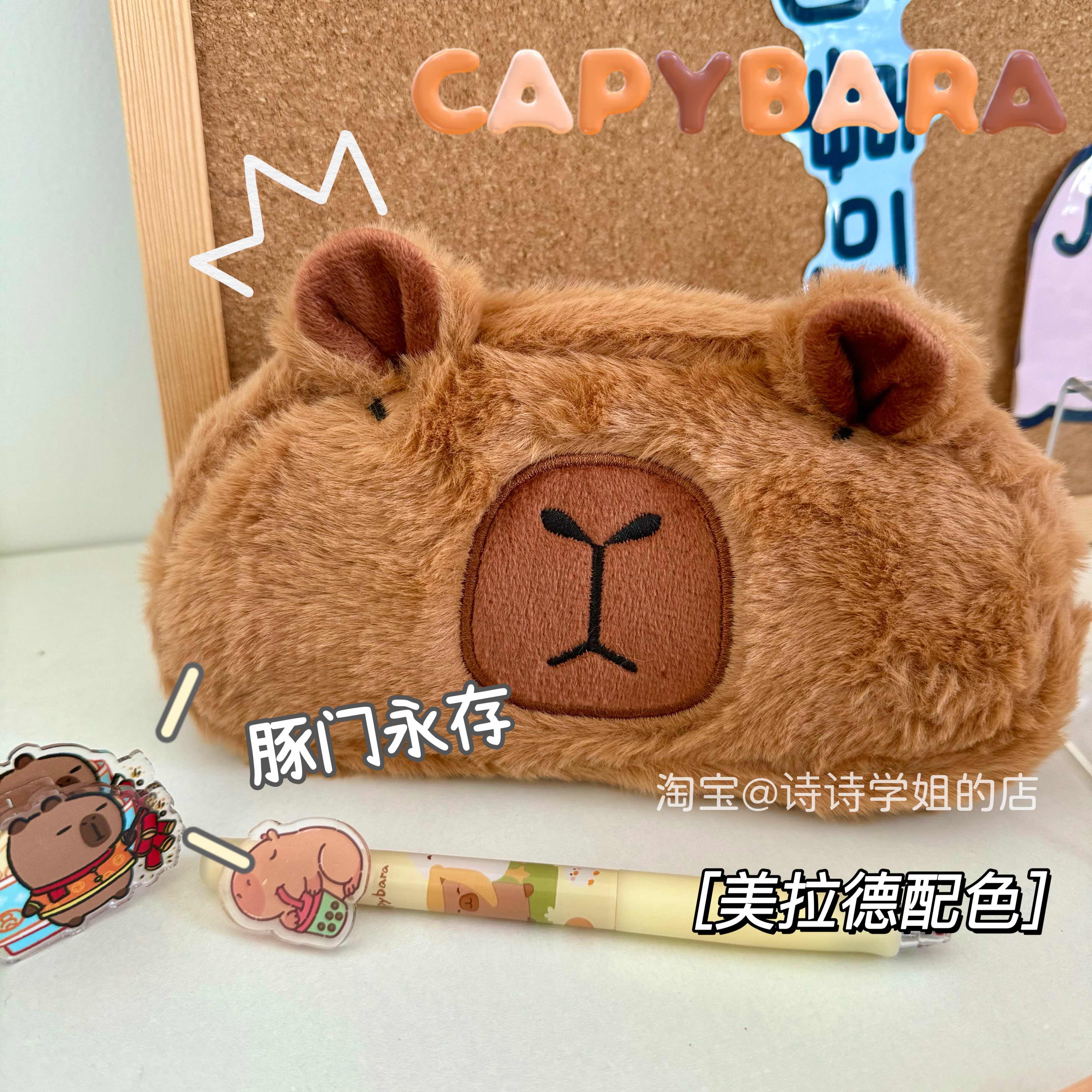 卡皮巴拉大容量学生笔袋收纳