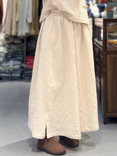 如眸原创设计提花棉半裙L1061