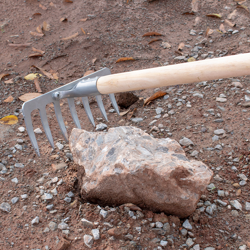 农用多齿钉耙多功能扒子铁耙子小耙子搂草松土种菜园林工具钉耙