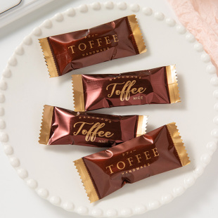 加厚一次性海盐太妃糖包装袋子烘焙手工牛轧糖咖啡夹心糖果机封纸