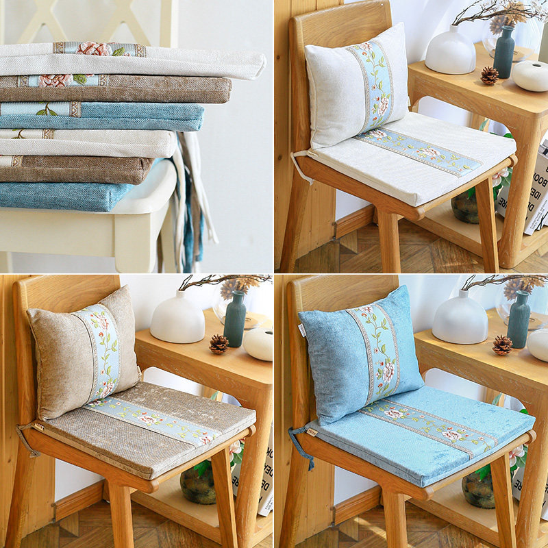 欧式雪尼尔布艺浪漫美式简约椅垫坐垫海绵垫可拆洗椅垫可定制