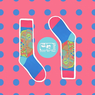 脑像表象AISU彩色人脸图案撞色潮流春夏中筒袜 SOCKS联名款 ALL