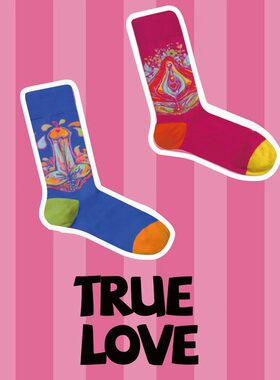 TRUE LOVE 情人节情侣袜礼盒 2双装 送礼推荐 带口袋的袜子