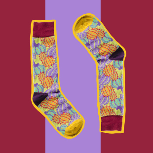 仙人掌彩色波普原创设计男女复古潮流中筒袜棉袜 SOCKS经典 ALL