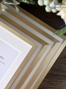 新款北欧简约相框现代铝合金装饰画框香槟色海报挂A412寸16寸20寸