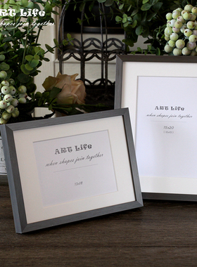 北欧简约现代铝合金碳灰相框出口玻璃相架横竖摆挂56寸7寸8寸10寸