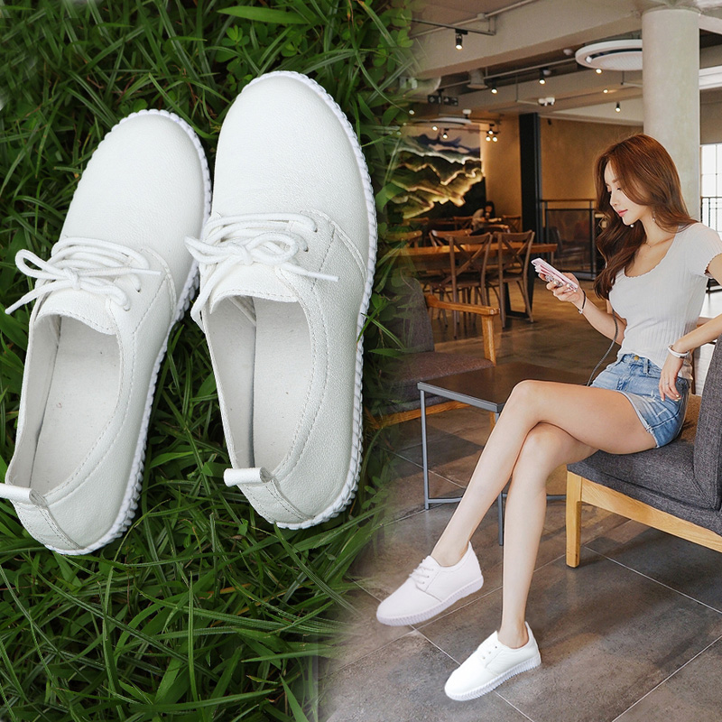 小白鞋女春季2018新款百搭韩版休闲鞋平底系带原宿运动鞋学生板鞋|msdalam kategori Kasut wanita, kasut rendah - dari Buy2taobao.com untuk memberikan perkhidmatan ejen Taobao profesional membeli