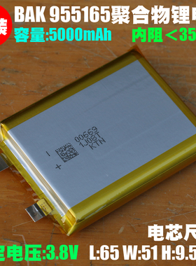 BAK 955165聚合物锂电池 3.8V大容量充电宝 移动电源内置充电电芯