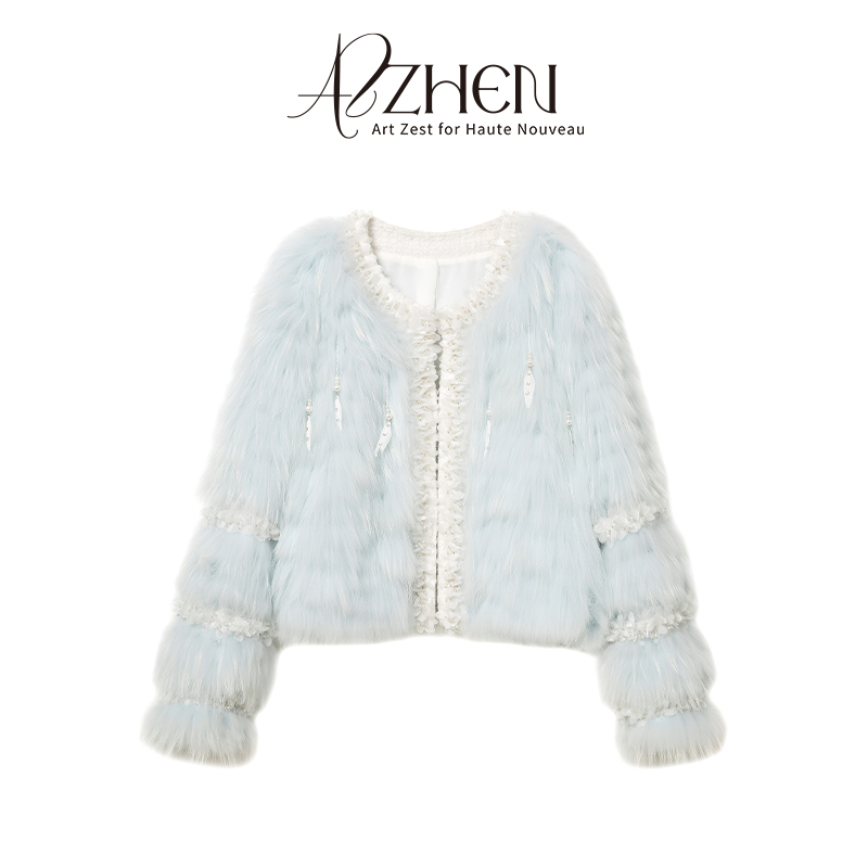 狐狸毛冬季短款减龄皮草外套气质