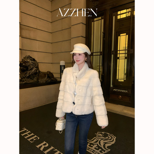 毛绒外套 店庆奶呼呼温柔显白氛围感水貂绒短款 AZZHEN 云茸浅梦