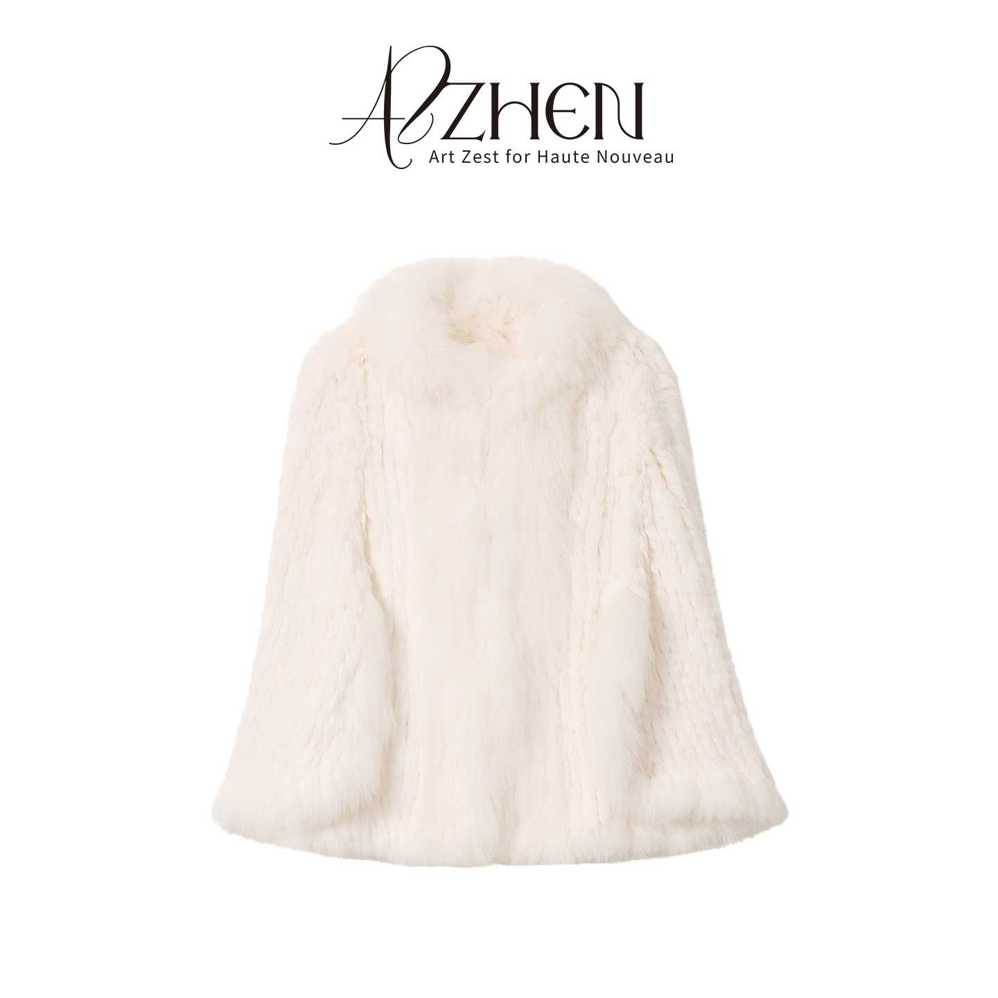 AZZHEN秋冬新款兔毛拼接皮草