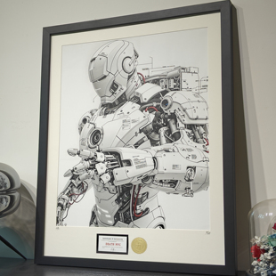 饰现代艺术装 画挂画钢铁侠极素胚简奶油风卡通简约装 裱画 饰画版 装