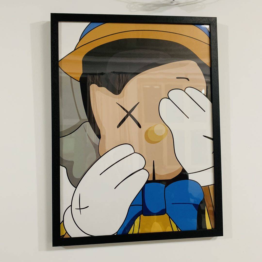 说谎长鼻子现代装饰画ins风