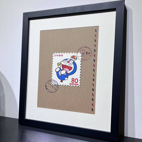 装饰画版画挂画叮当猫邮票极简