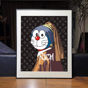 客厅卡通名画版画礼物装饰画