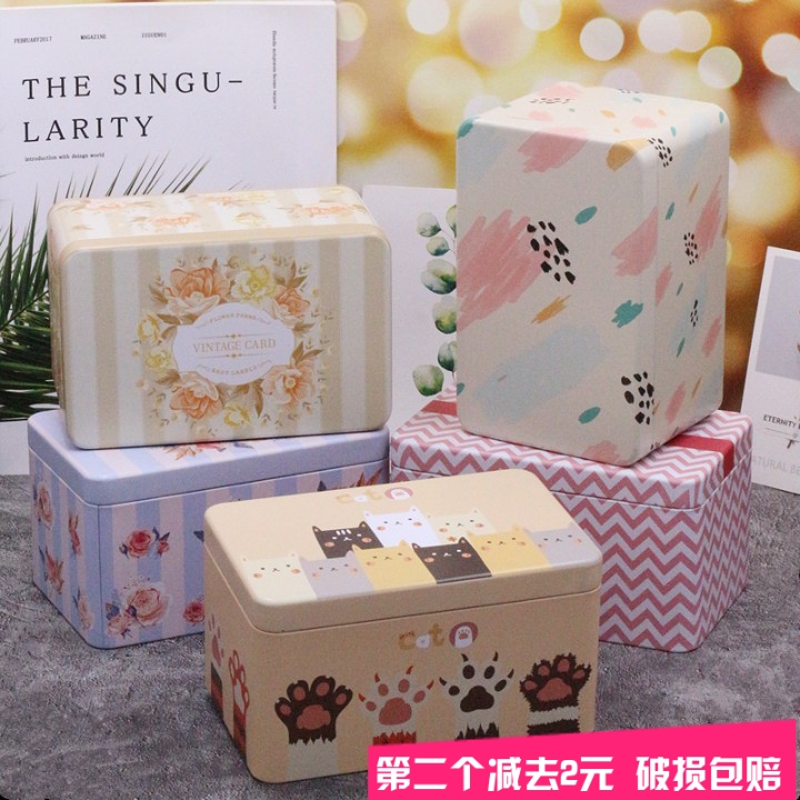 礼品包装盒包邮复古长方形票据糖果铁皮盒