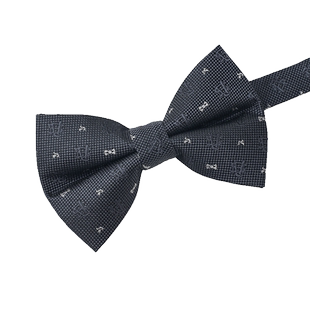 报喜鸟春季新款商务休闲男士颈部装饰灰色字母西装衬衫配饰领结男