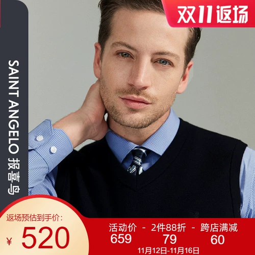 Осенний шерстяной жилет, трикотажный свитер без рукавов, коллекция 2021, V-образный вырез
