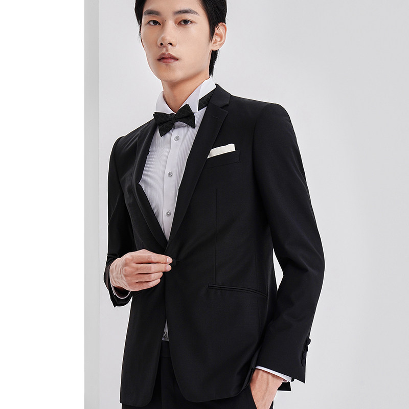 【可拆卸塔士多礼服】报喜鸟张若昀款商务羊毛西装套装男婚庆西服