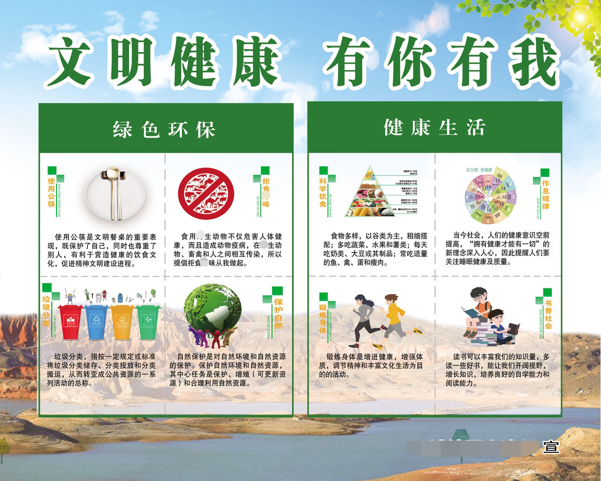767文明健康有你有我6个方面之绿色环保健康生活宣传