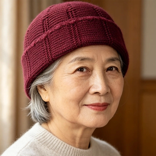 老年人妈妈帽子冬季保暖厚老人奶奶针织毛线帽女中老年秋冬老太太