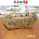 老式 彷古雕花铸造加厚古代箱锁插销锁横开挂锁覆古黄铜锁 铜锁中式