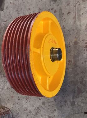 蒂森电梯对重反绳轮334x7槽x8绳 轴174x50 174x45 150x20牙