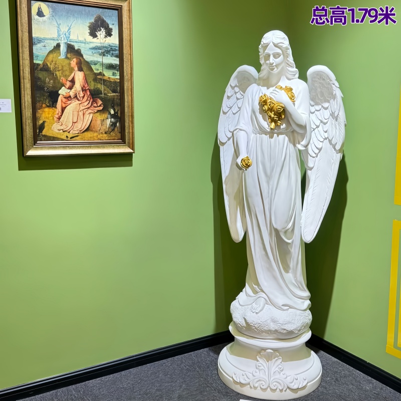 玻璃钢人物撒爱天使雕塑婚庆道具酒吧会所落地摆件花园小区户外装