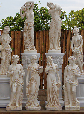 招财摆件家居客厅隔断人物雕塑