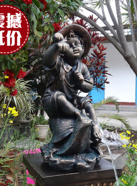 欧式别墅家居仿铜可爱撒尿室内外