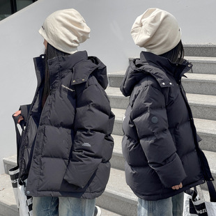 冬季儿童羽绒服加厚短款连帽男童女童中大童冬装学生白鸭绒外套潮